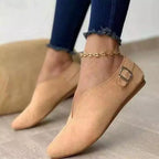 Damen Ballerinas mit modischer Schnallen-Applikation EB