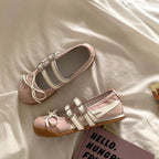 Damen Ballerinas mit modischen Riemchen und dekorativem Schleifen-Design EB