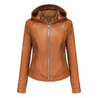 Damen Kapuzenjacke aus hochwertigem Kunstleder EB