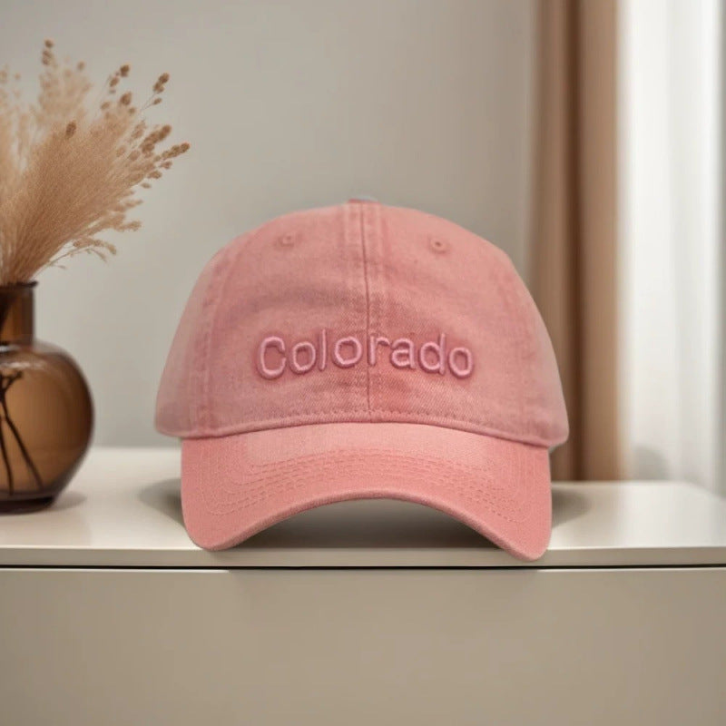 Damen-Baseballcap aus Baumwolle mit Stickerei im Distressed-Look