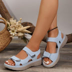Damen Bequeme Sandalen mit praktischen Klettverschlüssen EB