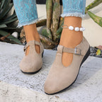 Damen bequeme Mary Jane Schuhe mit dezentem Schnallenverschluss EB
