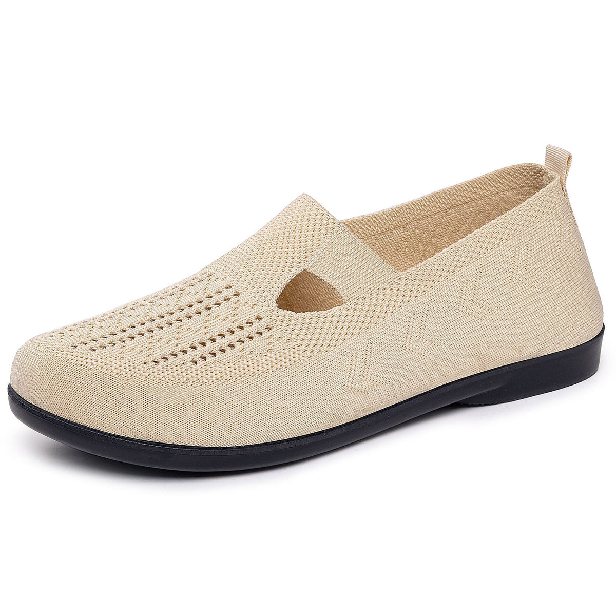 Damen bequeme Slip-On Schuhe mit luftiger Strickoberfläche EB
