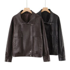 Damen Kunstlederjacke mit lässigem Schnitt und praktischen Taschen EB