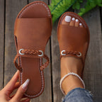Damen Clogs mit geflochtenem Riemendesign und rutschfester Sohle EB