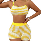 Damen Crop-Top und Shorts Set