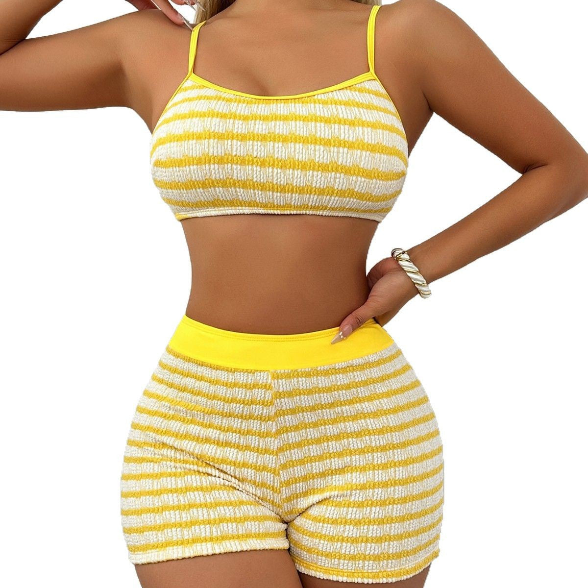 Damen Crop-Top und Shorts Set