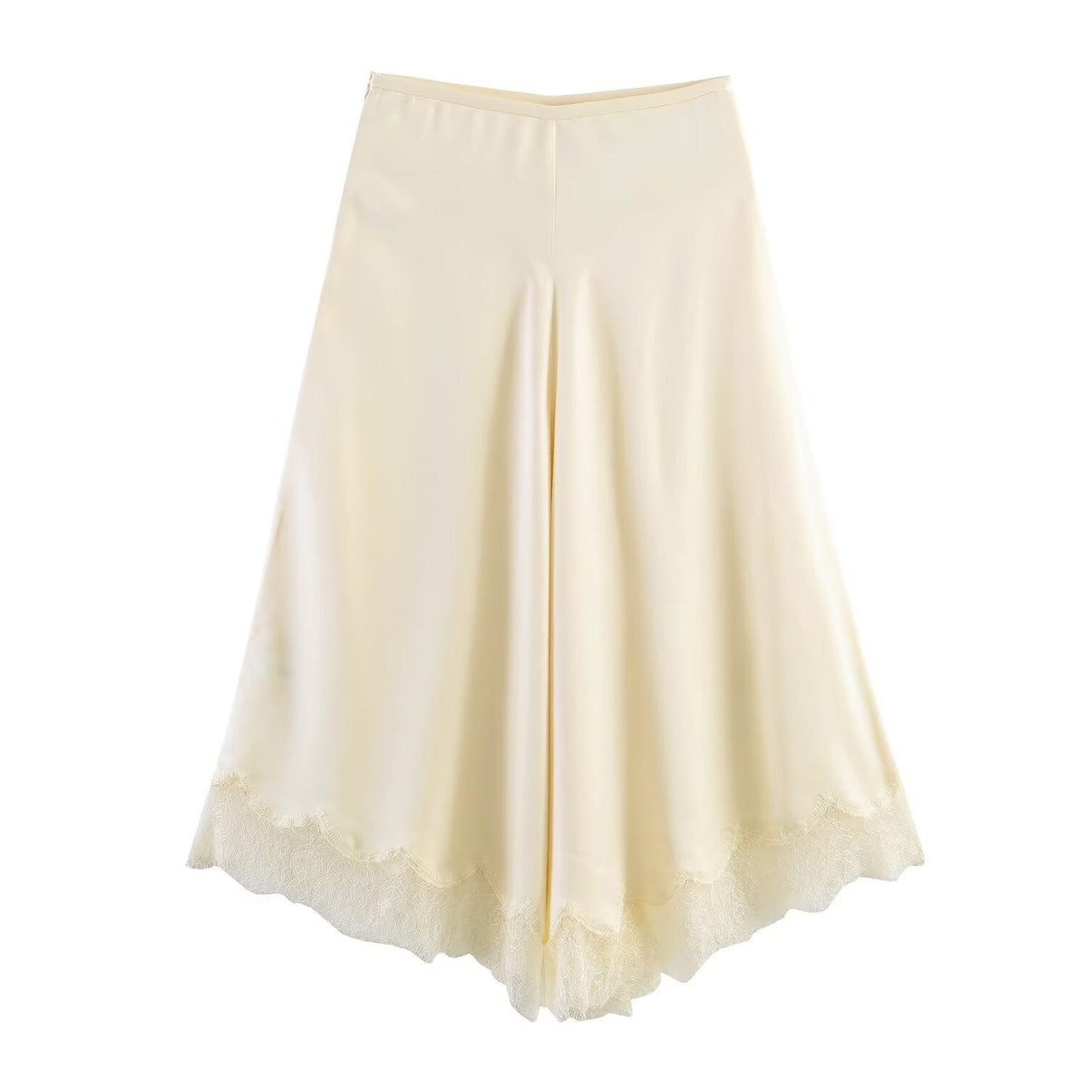 Damen eleganter plissierter Culotte-Rock mit zarten Spitzenakzenten EB