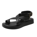 Damen Bequeme Riemchen-Sandalen mit ergonomischer Fußbett und flexiblem Riemendesign EB