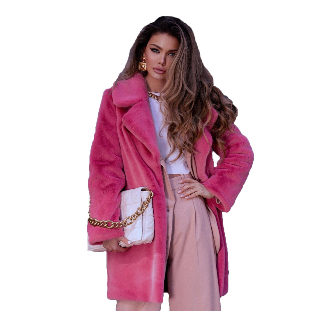 Damen Flauschteppich Mantel EB