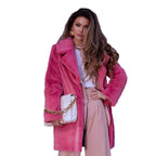 Damen Flauschteppich Mantel EB