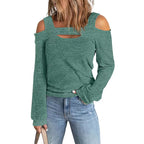 Damen lässiges Langarmshirt mit Cut-Out-Design EB