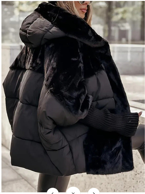 Damen Fleece-Wendejacke mit voluminösem Schnitt und hohem Kragen EB