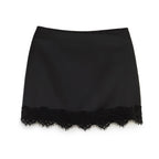 Damen Feiner Rock mit eleganter Spitzenverzierung EB
