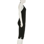 Damen körperbetonter Jumpsuit mit tiefem Rückenausschnitt und reinem Design EB