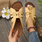 Damen Bequeme Slippers mit modischem Riemchen-Design EB