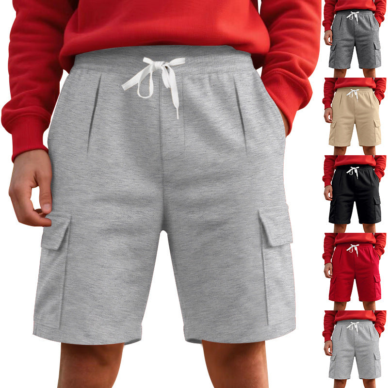 Herren nan elastische Cargo-Bermuda mit Kordelzug und Mehrfachtaschen EB