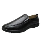 Herren Bequeme Leder Slipper Schuhe EB