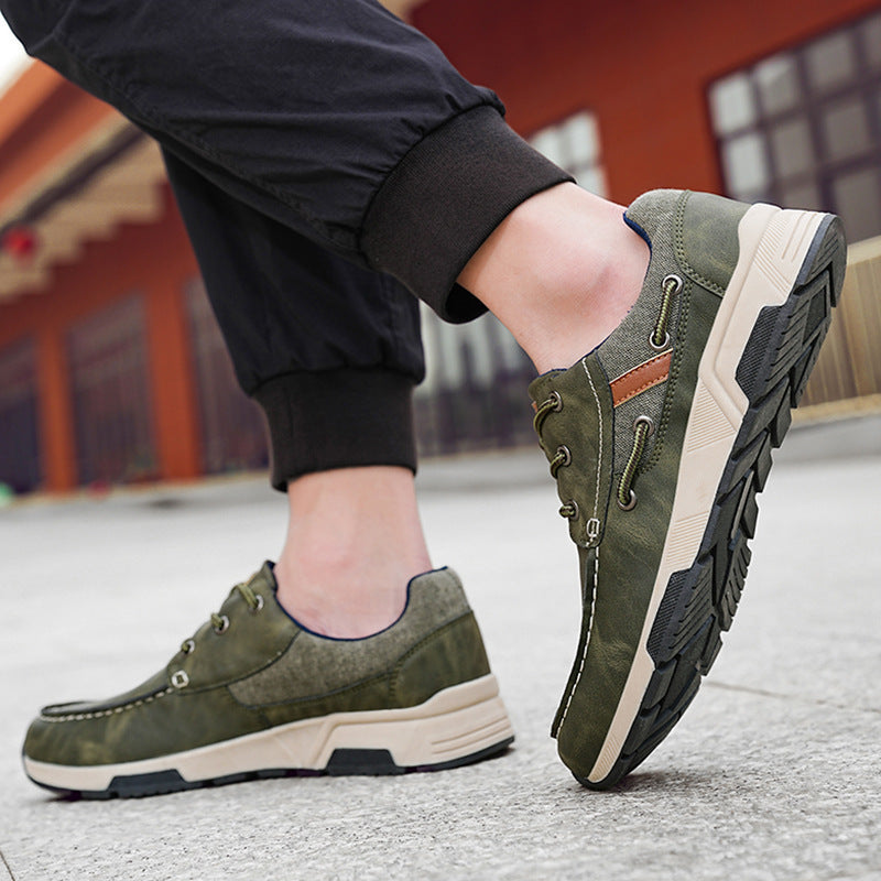 Herren Freizeit-Lederschuhe mit robustem Design und rutschfester Sohle EB