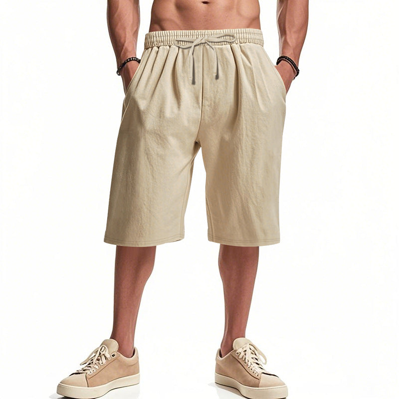Herren nan lässige Bermudashorts aus Baumwollmix mit elastischem Bund Kordelzug und Seitentaschen EB