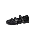 Damen Ballerinas mit verstellbarem Riemen und modischem Schleifendetail EB