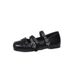 Damen Ballerinas mit verstellbarem Riemen und modischem Schleifendetail EB