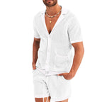 Herren atmungsaktives Künstler-Shorts-Set mit strukturiertem Design EB