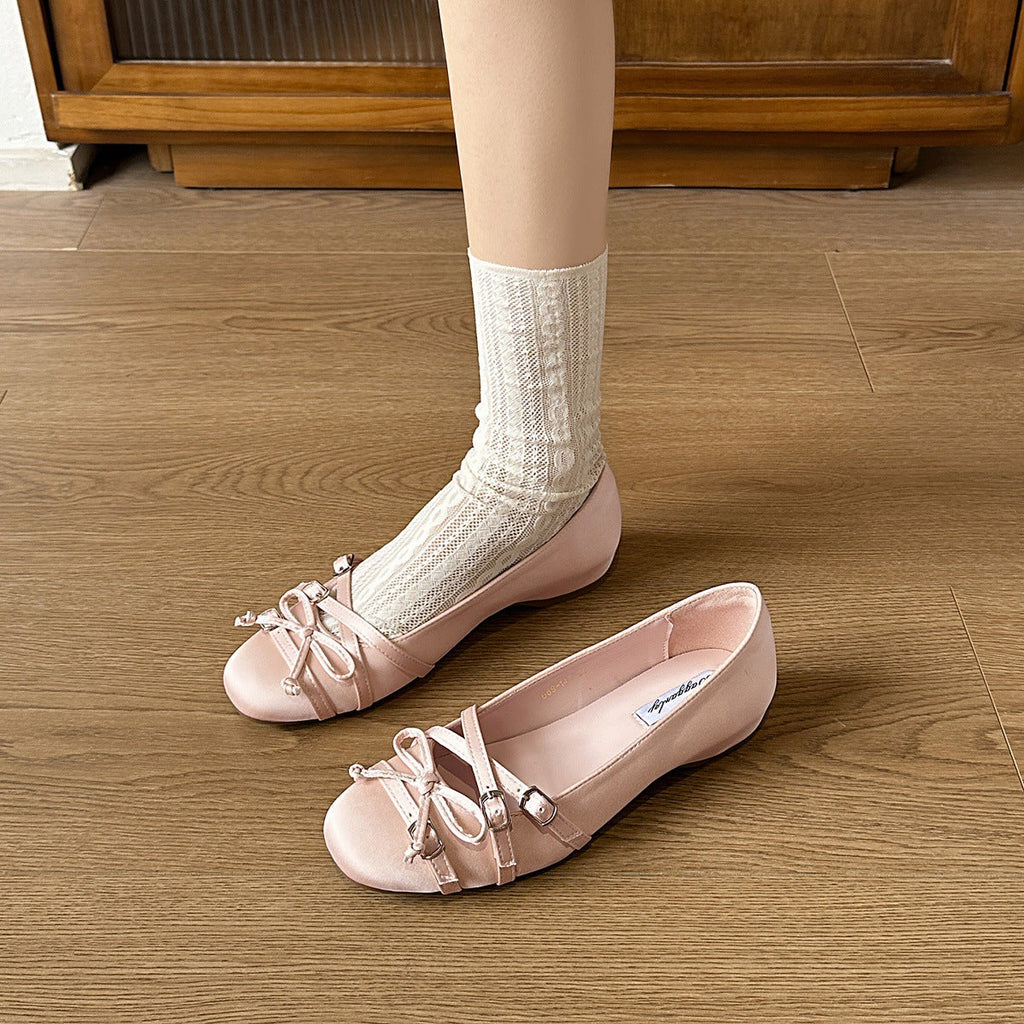 Damen Ballerinas mit modischen Riemchen und dekorativen Schnallen EB