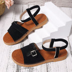 Damen bequeme und stilvolle Riemchen-Sandalen mit verstellbarem Riemen EB