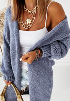 Damen Grober Strickcardigan mit voluminösen Ärmeln und offener Front EB