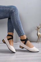 Damen Elegante Ballerinas mit elastischem Riemchen EB