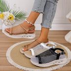 Damen Atmungsaktive Mesh-Sandaletten mit verstellbarem Riemendesign und komfortablem Fußbett EB