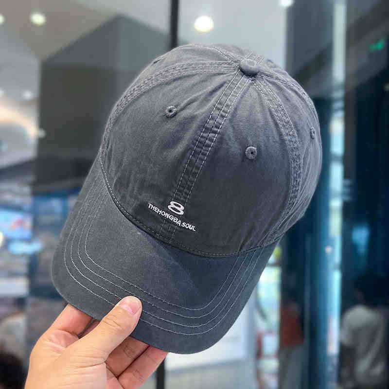 Men's Distressed Cotton Baseball Cap
