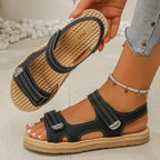 Damen Bequeme Riemchen-Sandalen mit verstellbaren Klettverschlüssen EB