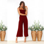 Damen Jumpsuit mit schmalen Trägern und weitem Beinschnitt EB