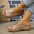 Damen Bequeme Clogs mit modischem Schnallen-Design EB