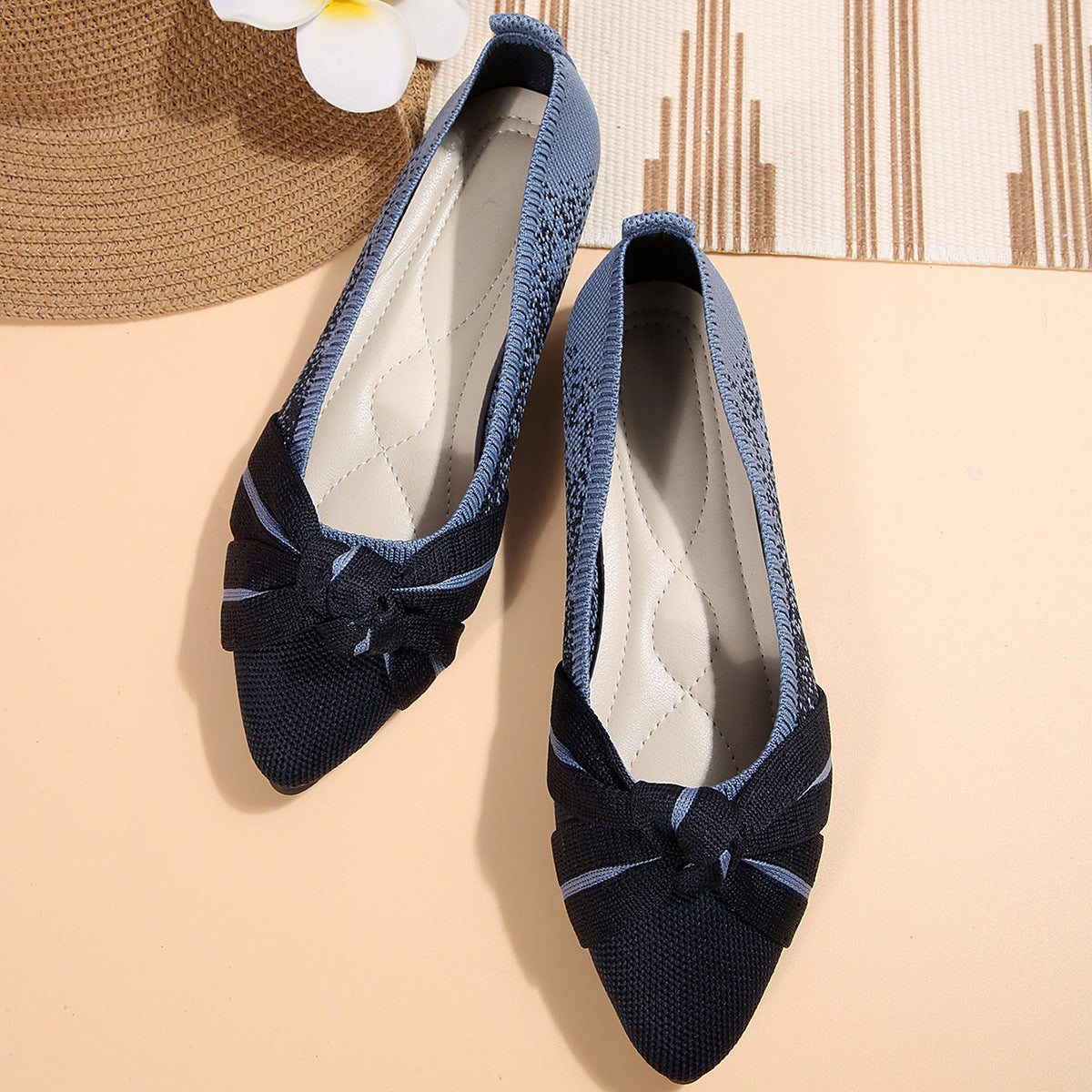 Damen Ballerina mit elegantem Schleifen-Design EB