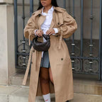 Damen wasserabweisender Trenchcoat mit Taillengürtel EB