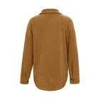Damen Komfortable Overshirtjacke mit aufgesetzten Taschen und Knopfleiste EB