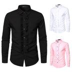 Herren elegantes Rüschenhemd mit modernem Schnitt EB