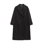 Damen Eleganter Übergrößen Doppelreiher-Wollmantel EB
