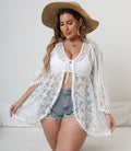 Damen Eleganter Spitzen-Strandüberwurf EB