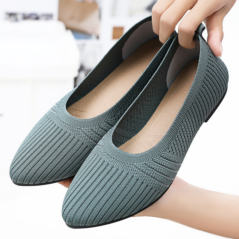 Damen Elastische und atmungsaktive Ballerinas mit rutschfester Sohle EB