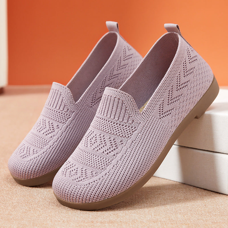 Damen Atmungsaktive Freizeit-Slipper aus flexiblem Strickmaterial EB
