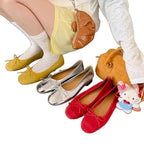 Damen Ballerinas mit schicker Schleifenverzierung und elegantem Metallfinish EB