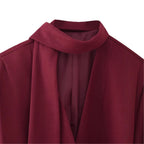 Damen elegante Blazerjacke mit schickem Schal EB