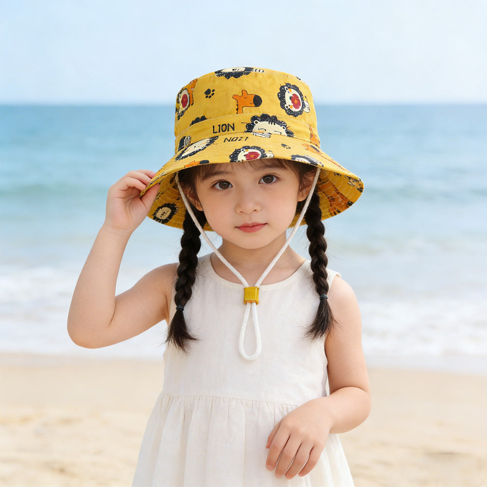 Unisex nan Sonnenhut für Kinder mit verstellbarem Kinnband, breiter Krempe und hohem UV-Schutz EB