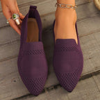 Damen bequeme Slipper mit atmungsaktivem Strickdesign EB