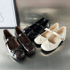 Damen elegante Ballerinas mit modischem Riemen und dekorativer Schleifenverzierung EB
