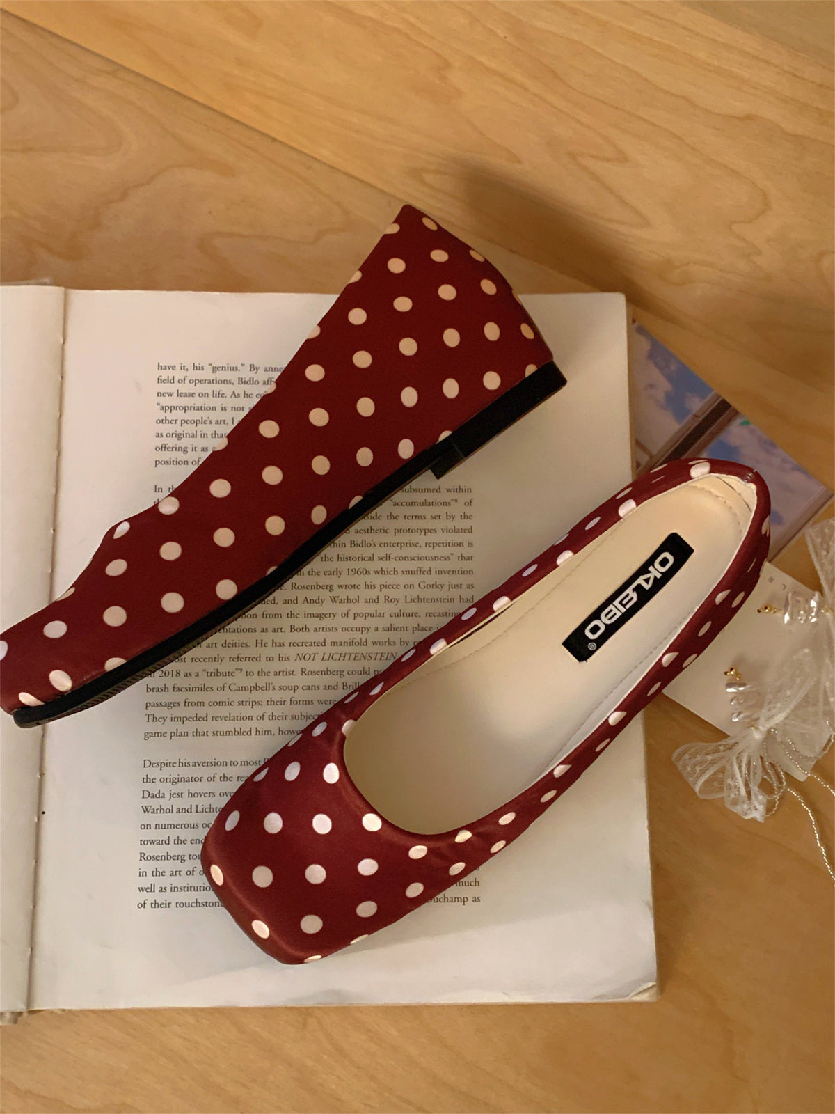Damen Ballerinas mit polka Punkte Design und komfortablem Innenfutter EB